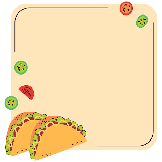 Ilustración del marco de comida rápida