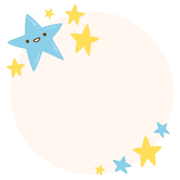 Ilustración de marco de estrellas lindas
