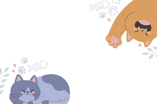 Ilustración del marco del gato Kawaii