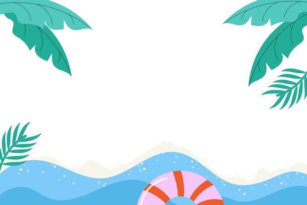 Ilustración del marco de verano dibujada a mano