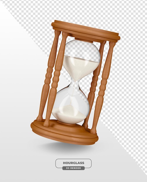 Ilustración de la medición del tiempo del reloj de arena en renderización 3D