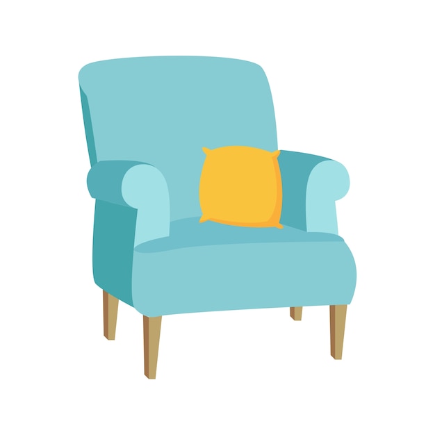Ilustración de muebles de casa con sillón.