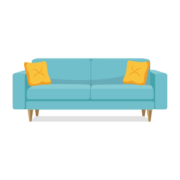 PSD gratuito ilustración de muebles de casa con sofá.