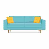 PSD gratuito ilustración de muebles de casa con sofá.