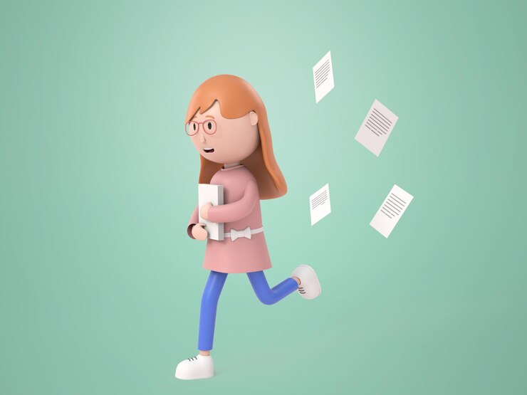 PSD gratuito ilustración de mujer de negocios 3d