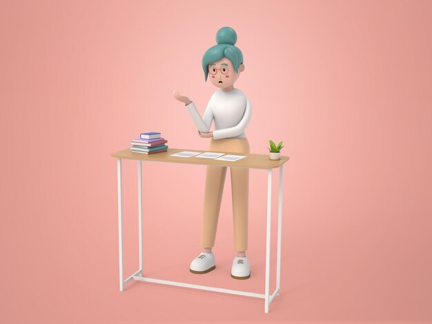 Ilustración de mujer de negocios 3d