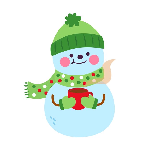Ilustración del muñeco de nieve de Navidad