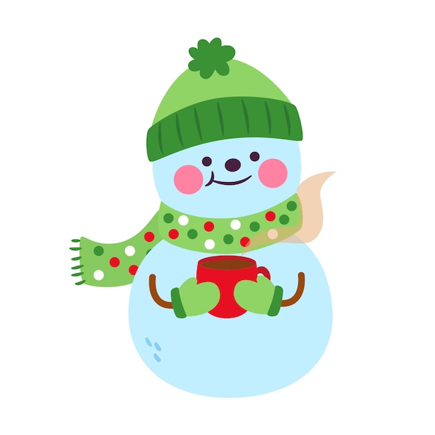 Ilustración del muñeco de nieve de Navidad