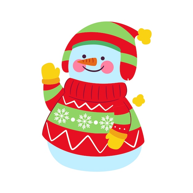 Ilustración de muñeco de nieve de Navidad