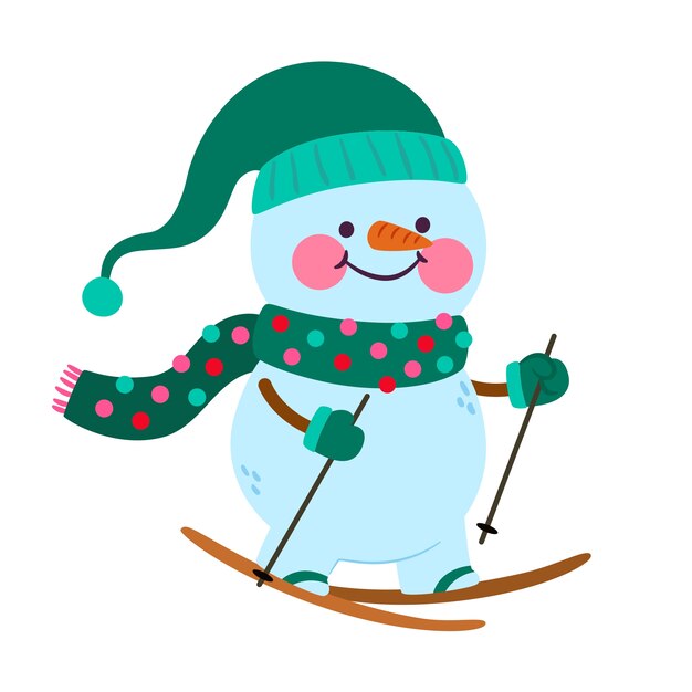 Ilustración del muñeco de nieve de Navidad