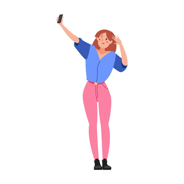 Ilustración de niña joven en dibujos animados