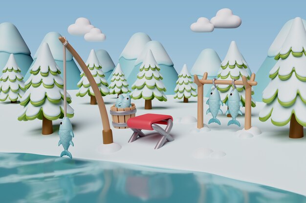 Ilustración de paisaje de invierno