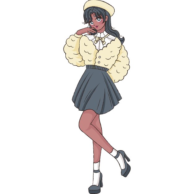 Ilustración de personajes de anime