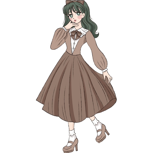 Ilustración de personajes de anime