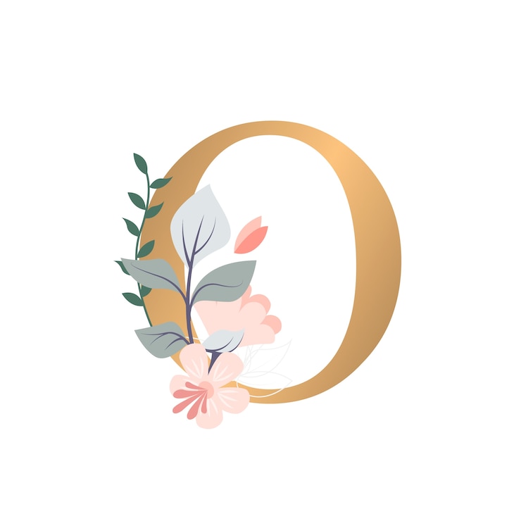 PSD gratuito ilustración realista del alfabeto floral aislada