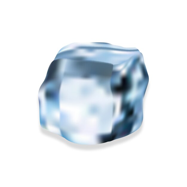 Ilustración realista del cubo de hielo