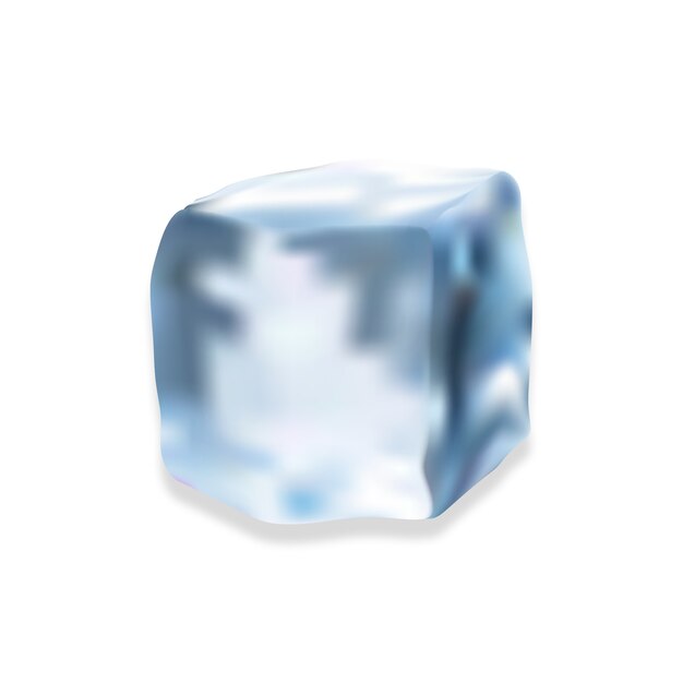 Ilustración realista del cubo de hielo