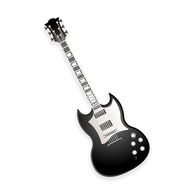 PSD gratuito ilustración realista de la guitarra aislada