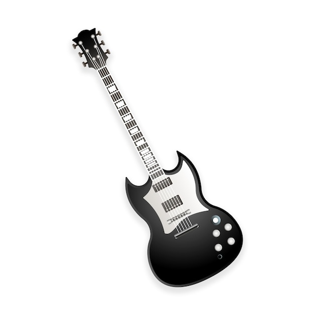 Ilustración realista de la guitarra aislada