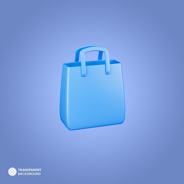 Ilustración de render 3d aislado de icono de bolsa de compras