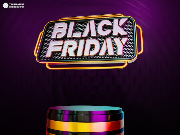 PSD gratuito ilustración de render 3d de banner de venta de viernes negro