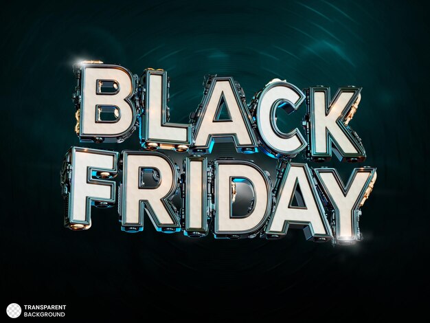 Ilustración de render 3d de banner de venta de viernes negro