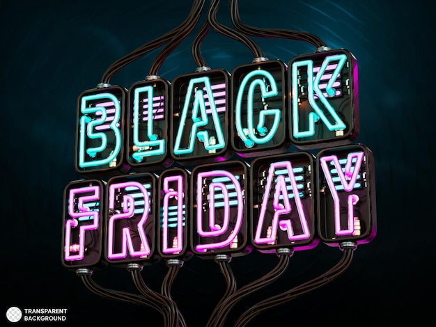 Ilustración de render 3d de banner de venta de viernes negro