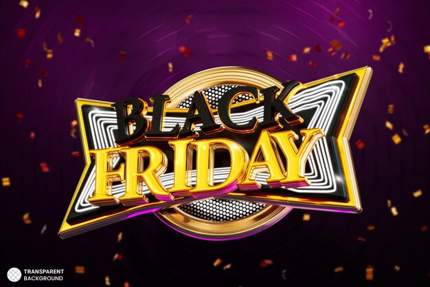 Ilustración de render 3d de banner de venta de viernes negro