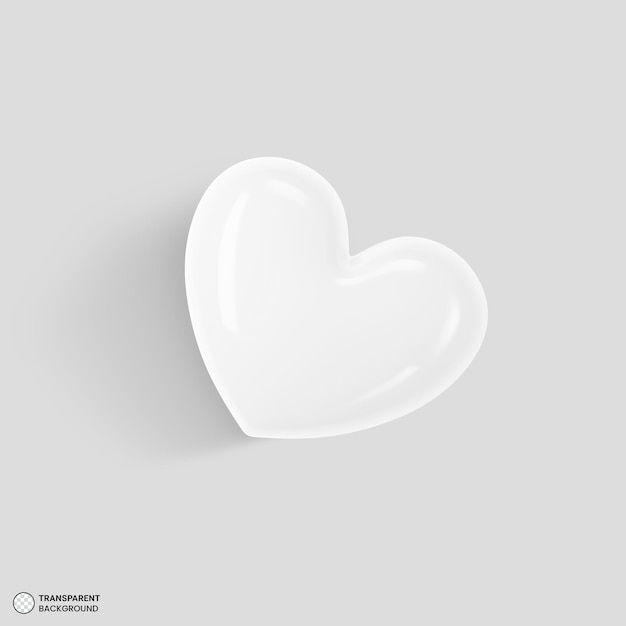 PSD gratuito ilustración de render 3d en forma de corazón blanco