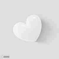 PSD gratuito ilustración de render 3d en forma de corazón blanco