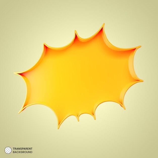 Ilustración de render 3d de icono de burbuja cómica amarilla