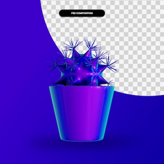 Ilustración de render 3d de planta de cactus aislado