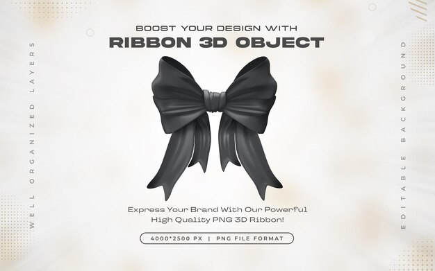 Ilustración de renderización 3D aislada con icono de cinta negra