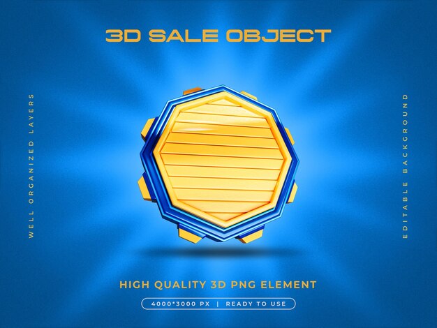 Ilustración de renderización 3D del objeto de venta