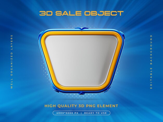Ilustración de renderización 3D del objeto de venta
