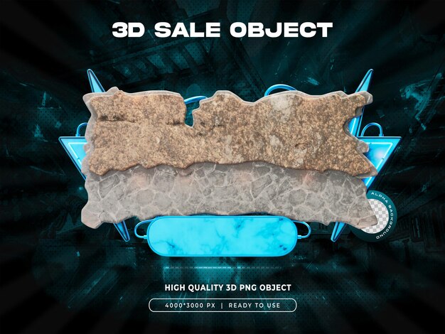 Ilustración de renderización 3D del objeto de venta
