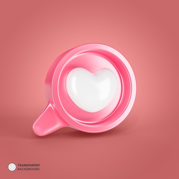 PSD gratuito ilustración de renderizado 3d aislado mínimo de burbuja de chat de corazón