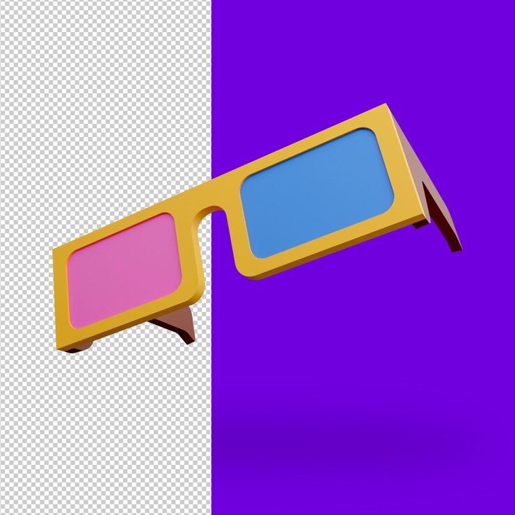 PSD gratuito ilustración de renderizado 3d de cine de cristal ocular
