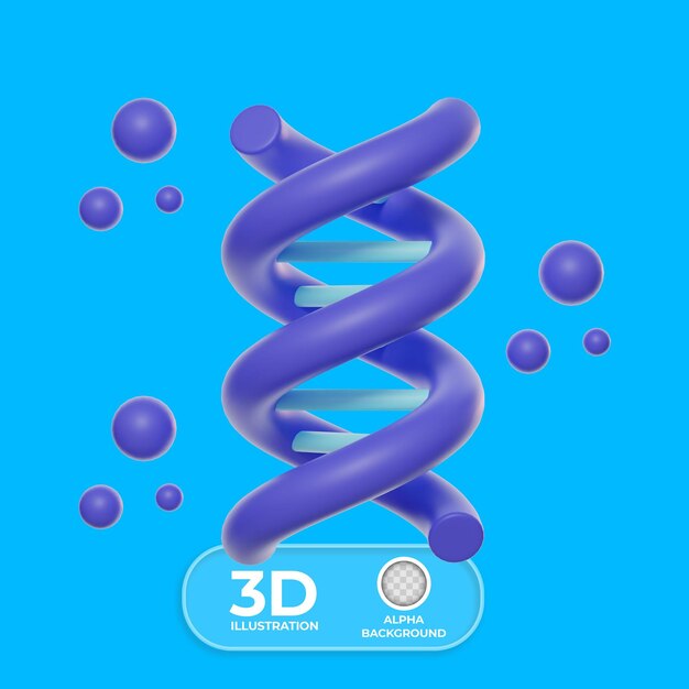 Ilustración representativa del ADN Ilustración 3D