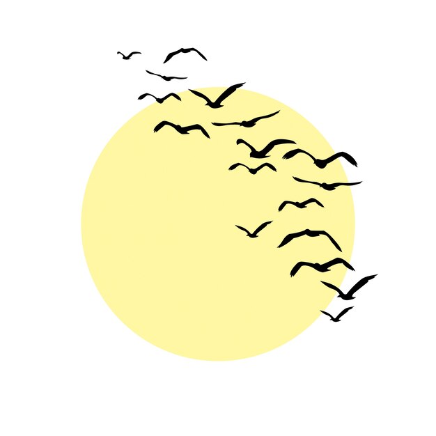 Ilustración de silueta de pájaro