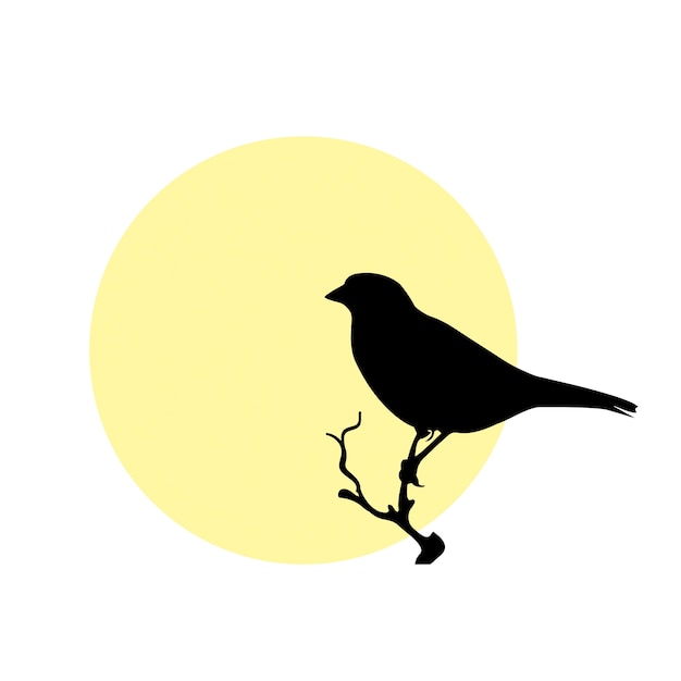 Ilustración de la silueta de un pájaro