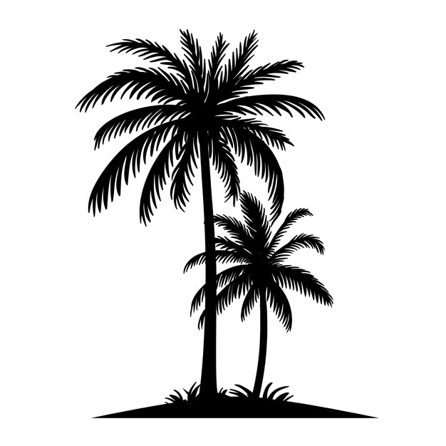 Ilustración de las siluetas de las palmeras