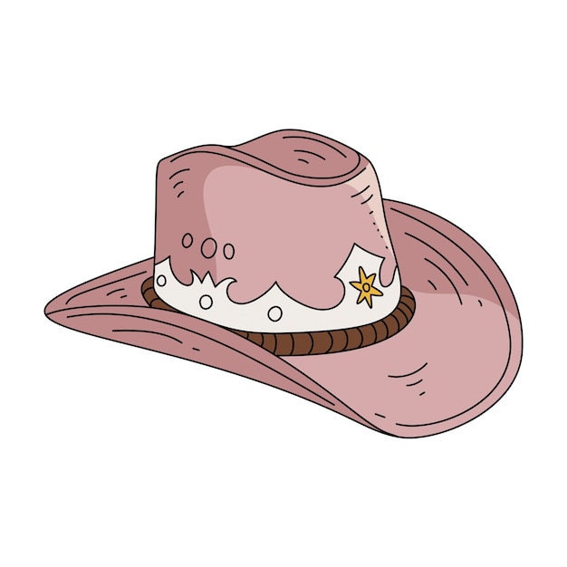 Ilustración de sombrero de vaquero dibujado a mano