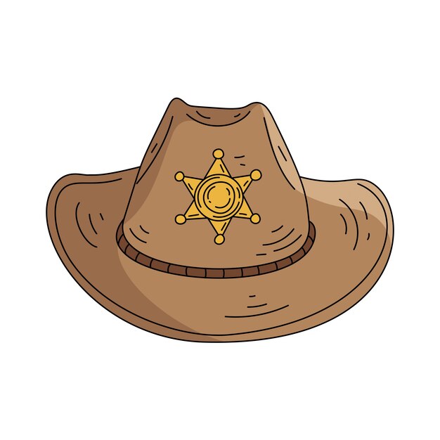 Ilustración de sombrero de vaquero dibujado a mano