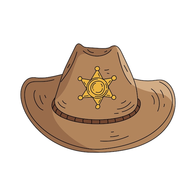 Ilustración de sombrero de vaquero dibujado a mano