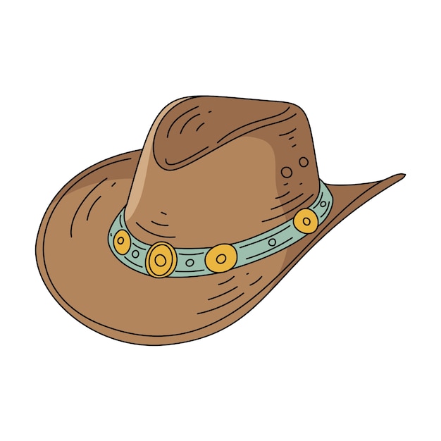 Ilustración de sombrero de vaquero dibujado a mano