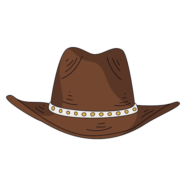 Ilustración de sombrero de vaquero dibujado a mano