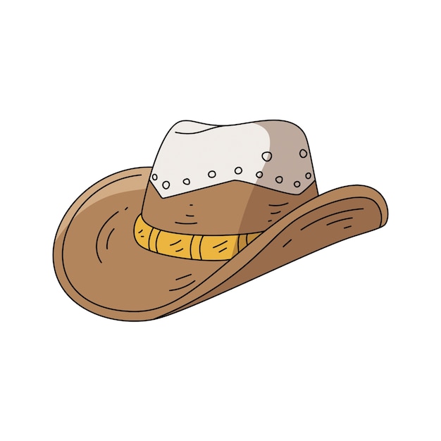 Ilustración de sombrero de vaquero dibujado a mano