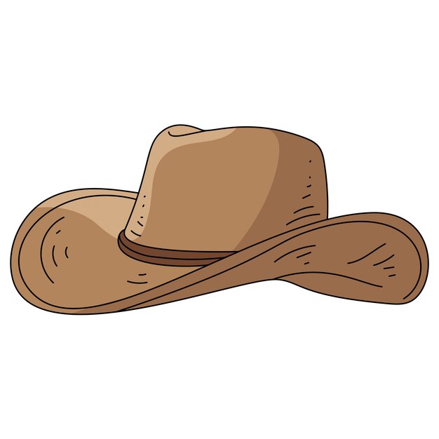 Ilustración de sombrero de vaquero dibujado a mano