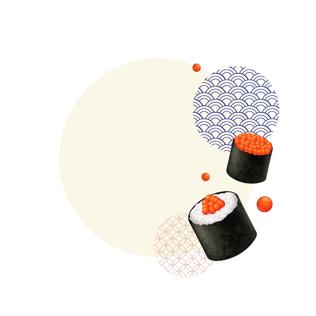 Ilustración de sushi aislada